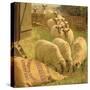 Sheep Feeding from an Upturned Grain Bag-William Gunning King-Stretched Canvas