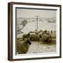 Sheep Feeding On Straw in Snowy Landscape. Ponden Moor, 1987-Fay Godwin-Framed Giclee Print