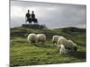 Sheep Grazing before the Henry Moore Sculpture-null-Mounted Photographic Print