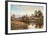 Sheep Grazing before Wrotham Church, Twilight-Alfred Augustus Glendening-Framed Giclee Print