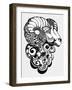 Sheep. Happy New Year 2015 Symbol-worksart-Framed Art Print