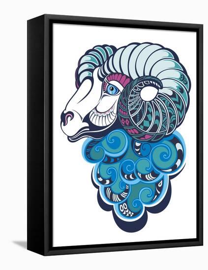 Sheep. Happy New Year 2015-worksart-Framed Stretched Canvas