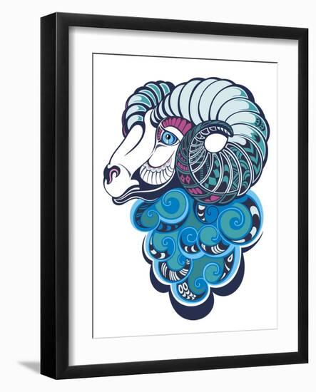 Sheep. Happy New Year 2015-worksart-Framed Art Print