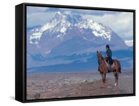 Sheep Herd and Gaucho, Patagonia, Argentina-Art Wolfe-Framed Stretched Canvas