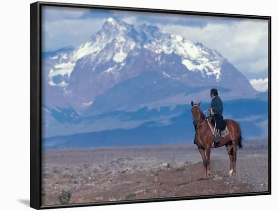 Sheep Herd and Gaucho, Patagonia, Argentina-Art Wolfe-Framed Photographic Print