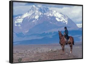 Sheep Herd and Gaucho, Patagonia, Argentina-Art Wolfe-Framed Photographic Print