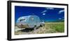 Sheep herder camper to graze sheep on Hastings Mesa near Ridgway, Colorado from truck-null-Framed Photographic Print