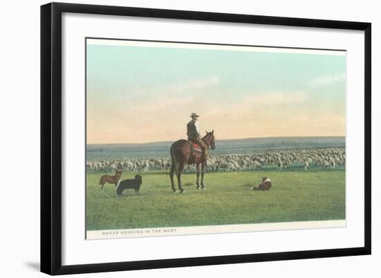 Sheep Herding in the West-null-Framed Art Print