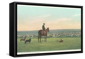 Sheep Herding in the West-null-Framed Stretched Canvas