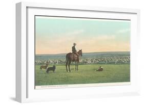 Sheep Herding in the West-null-Framed Art Print