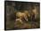 Sheep in a Barn-Jean-Baptiste-Camille Corot-Framed Stretched Canvas