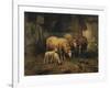 Sheep in a Barn-Jean-Baptiste-Camille Corot-Framed Giclee Print