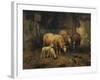 Sheep in a Barn-Jean-Baptiste-Camille Corot-Framed Giclee Print