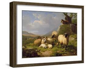 Sheep in a Landscape, 1863-Eugene Joseph Verboeckhoven-Framed Giclee Print