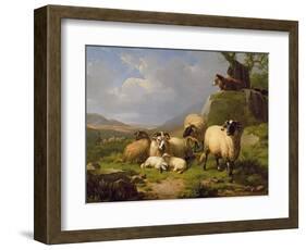 Sheep in a Landscape, 1863-Eugene Joseph Verboeckhoven-Framed Giclee Print