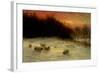 Sheep in a Winter Landscape, Evening-Joseph Farquharson-Framed Giclee Print