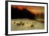 Sheep in a Winter Landscape, Evening-Joseph Farquharson-Framed Giclee Print