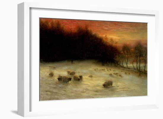 Sheep in a Winter Landscape, Evening-Joseph Farquharson-Framed Giclee Print