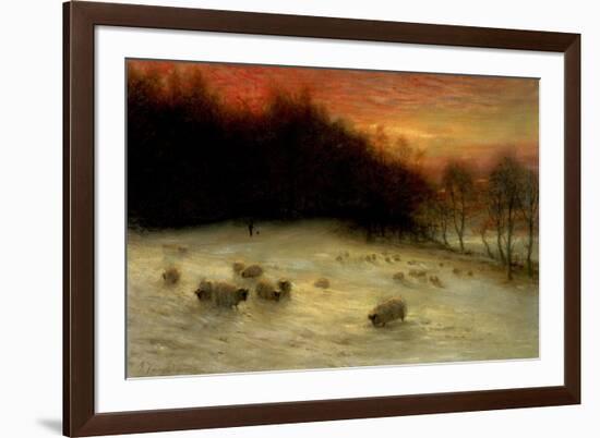 Sheep in a Winter Landscape, Evening-Joseph Farquharson-Framed Giclee Print