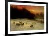 Sheep in a Winter Landscape, Evening-Joseph Farquharson-Framed Giclee Print