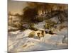 Sheep in Snow, 1935 (Oil on Canvas)-Joseph Farquharson-Mounted Giclee Print