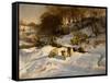 Sheep in Snow, 1935 (Oil on Canvas)-Joseph Farquharson-Framed Stretched Canvas