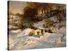 Sheep in Snow, 1935 (Oil on Canvas)-Joseph Farquharson-Stretched Canvas