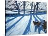 Sheep in Snow, Derbyshire-Andrew Macara-Stretched Canvas