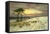 Sheep in the Snow-Joseph Farquharson-Framed Stretched Canvas