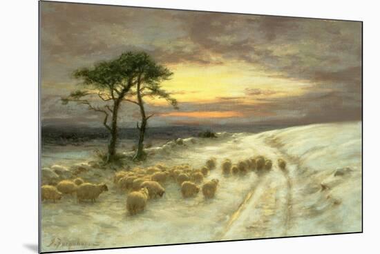 Sheep in the Snow-Joseph Farquharson-Mounted Giclee Print