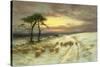 Sheep in the Snow-Joseph Farquharson-Stretched Canvas