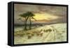 Sheep in the Snow-Joseph Farquharson-Framed Stretched Canvas