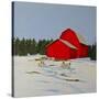 Sheep in the Snow-Tina Palmer-Stretched Canvas