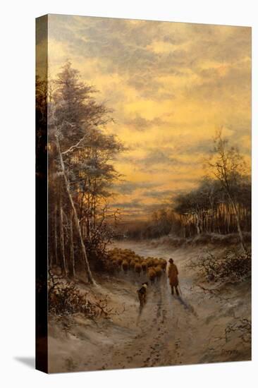 Sheep in the Snow-Daniel Sherrin-Stretched Canvas