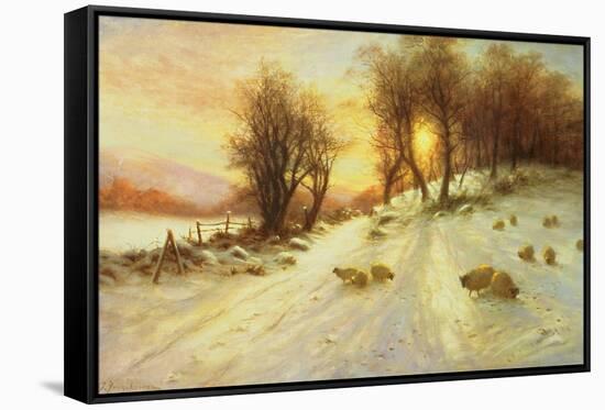 Sheep in Winter Snow-Joseph Farquharson-Framed Stretched Canvas