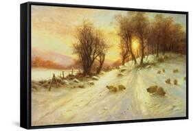 Sheep in Winter Snow-Joseph Farquharson-Framed Stretched Canvas