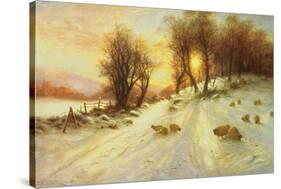 Sheep in Winter Snow-Joseph Farquharson-Stretched Canvas