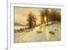 Sheep in Winter Snow-Joseph Farquharson-Framed Giclee Print