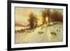 Sheep in Winter Snow-Joseph Farquharson-Framed Giclee Print