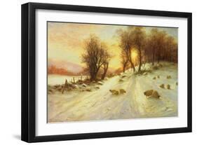 Sheep in Winter Snow-Joseph Farquharson-Framed Giclee Print