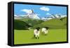 Sheep in Zermatt, Switzerland,2015-Hiroyuki Izutsu-Framed Stretched Canvas