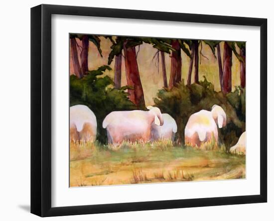 Sheep Landscape Art Print-Blenda Tyvoll-Framed Art Print