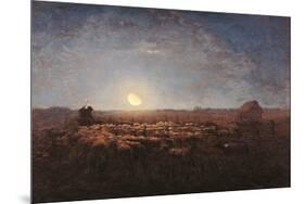 Sheep Meadow, Moonlight-Jean-François Millet-Mounted Premium Giclee Print