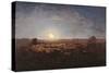 Sheep Meadow, Moonlight-Jean-François Millet-Stretched Canvas