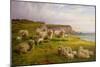 Sheep on a Dorset Coast-Charles Jones-Mounted Giclee Print