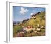 Sheep on a Hillside-Sir William Llewellyn-Framed Art Print