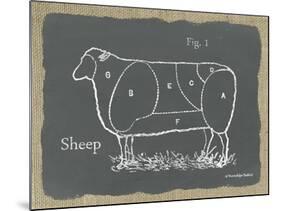 Sheep on Burlap-Gwendolyn Babbitt-Mounted Art Print