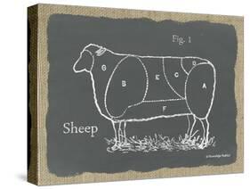 Sheep on Burlap-Gwendolyn Babbitt-Stretched Canvas