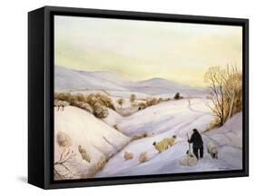 Sheep on the Ridge-Margaret Loxton-Framed Stretched Canvas