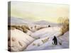 Sheep on the Ridge-Margaret Loxton-Stretched Canvas